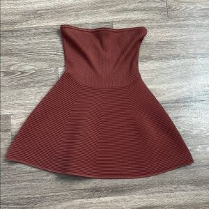 Anthropologie Maeve Strapless Knit Peplum Top